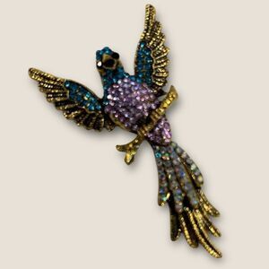Colorful Crystal Bird Brooch